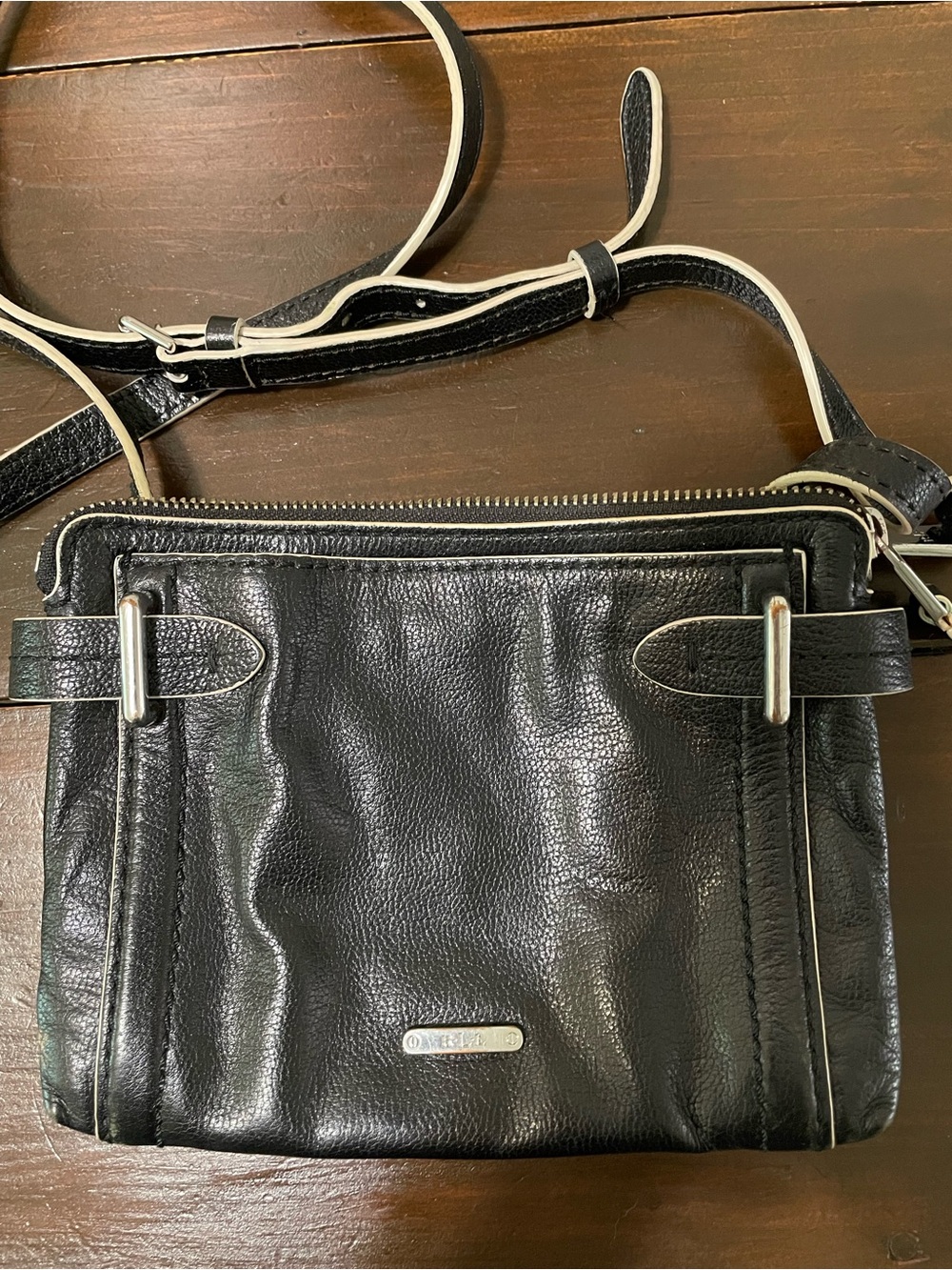 Ralph Lauren Black Crossbody with double zipper